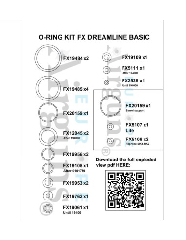 O-ring Kit Fx Dreamline Basic